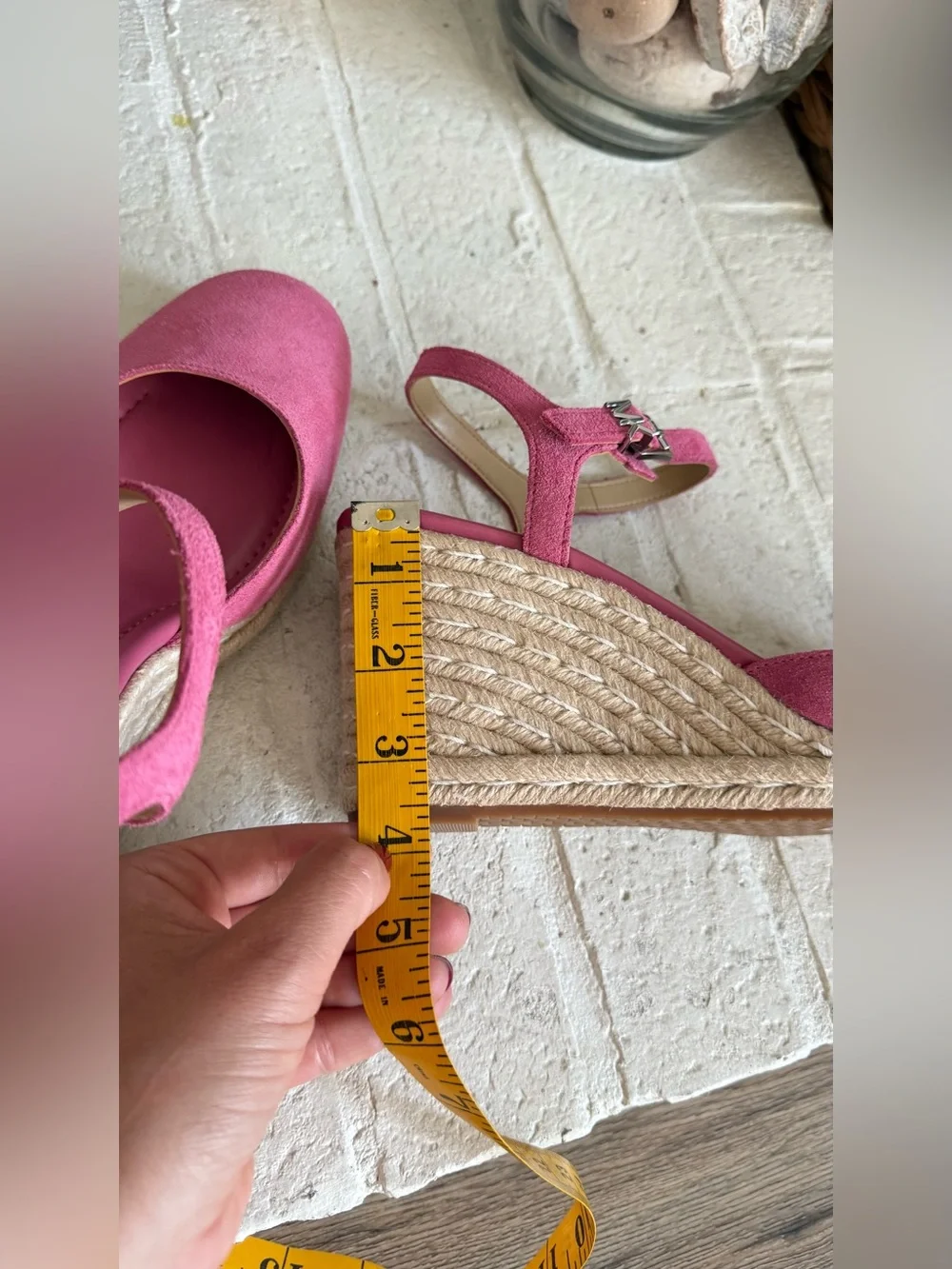MICHAEL Michael Kors Pink Suede Espadrille Wedge Slingback Shoes Size 9.5M NWOT